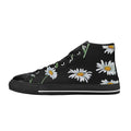 Daisy On Black - Women's High Top Canvas Shoes