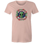 Believe In Yourself, Alien - Womens T-shirt Pale Pink Womens T-shirt Motivation Positivity Printed In Australia Sci Fi