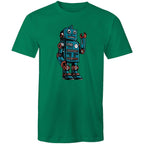 Robot - Mens T-Shirt Kelly Green Mens T-shirt Printed In Australia Sci Fi