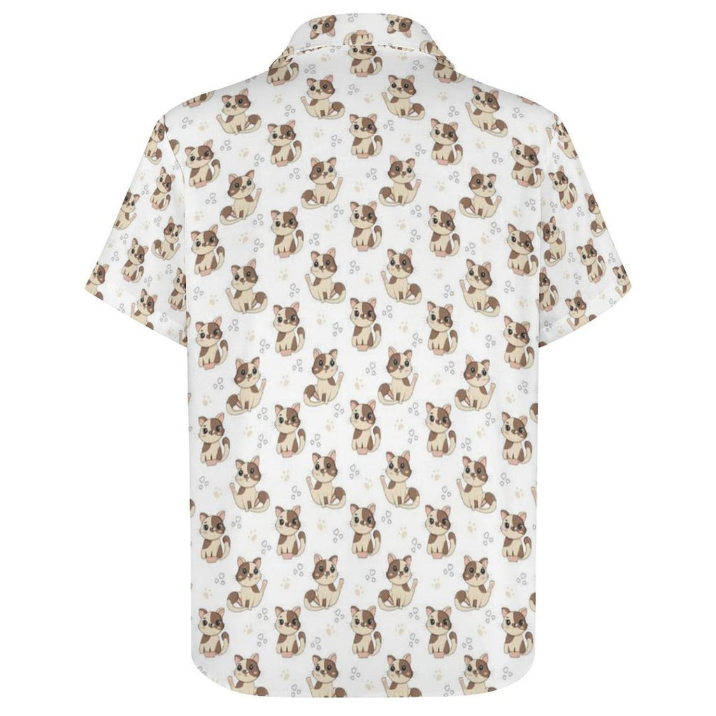 Cheeky Cats Women's Short-Sleeve Button Up Shirt