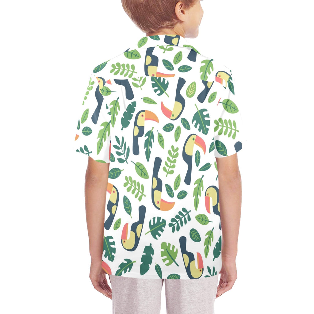 Toucans Senior Kids Hawaiian Shirt Senior Kids Hawaiian Shirt 8-15 animal Printed Offshore