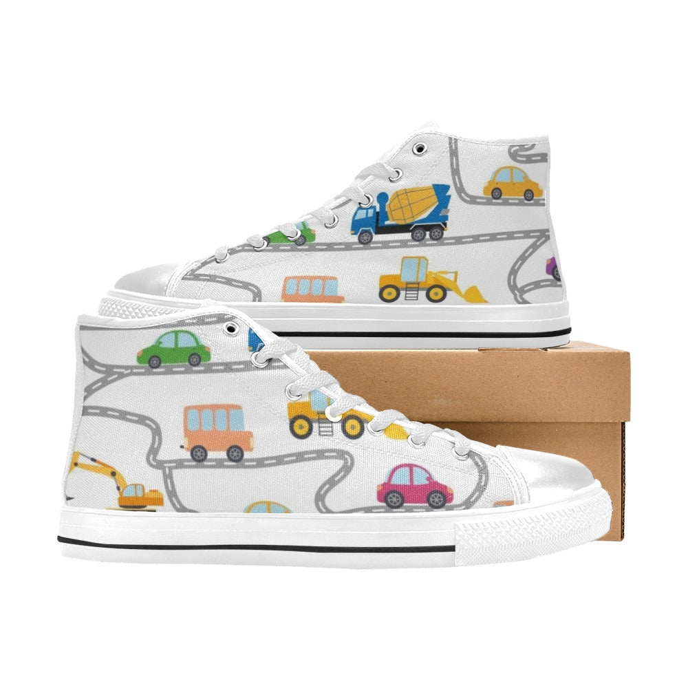 On The Road - Kids High Top Canvas Shoes