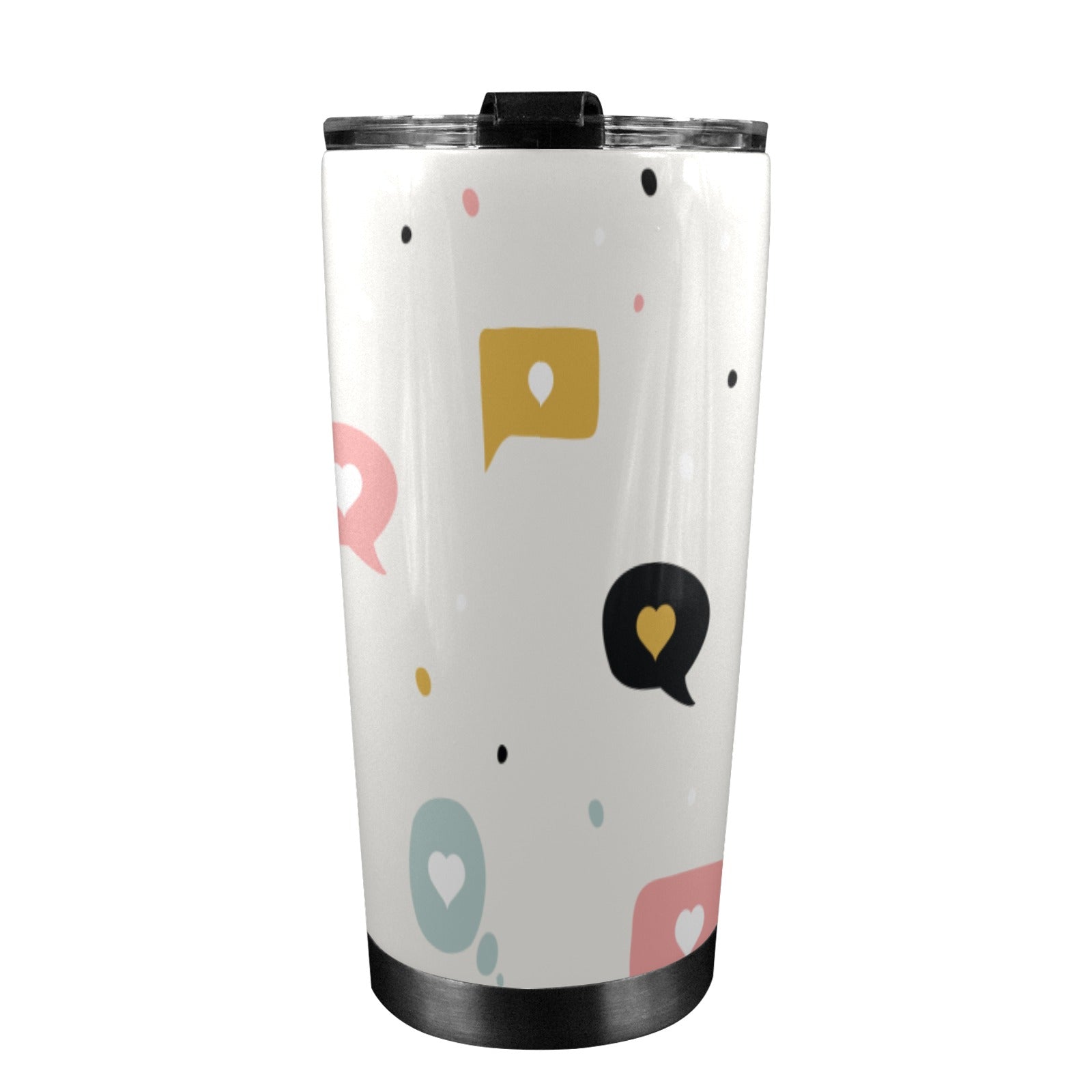Love Message - 20oz Mobile Tumbler with Lid (Black Lock) 20oz Travel Mug Love Printed Offshore