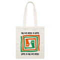 All We Need Is Love Parcel Canvas Tote Bag Default Title Small Tote Bag Love Printed In Australia