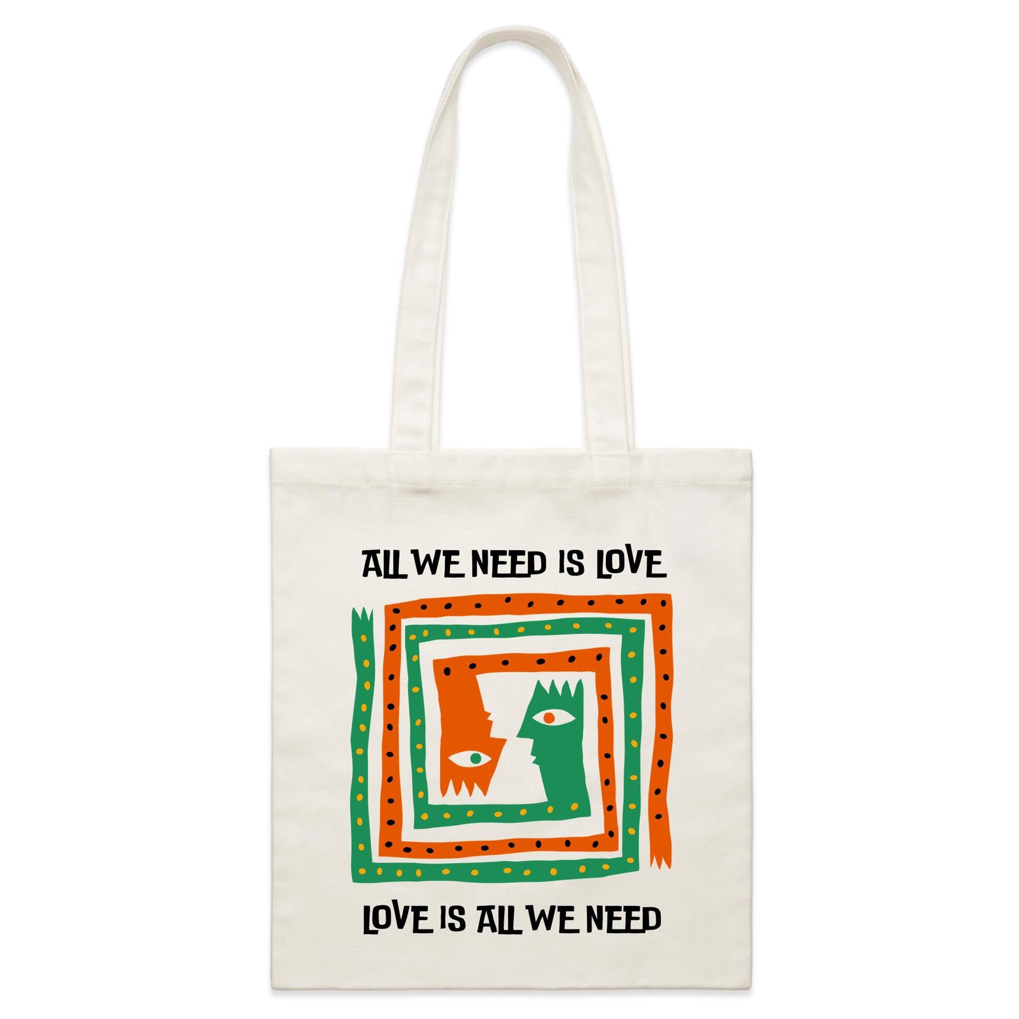 All We Need Is Love - Parcel Canvas Tote Bag Default Title Small Tote Bag Love Printed In Australia