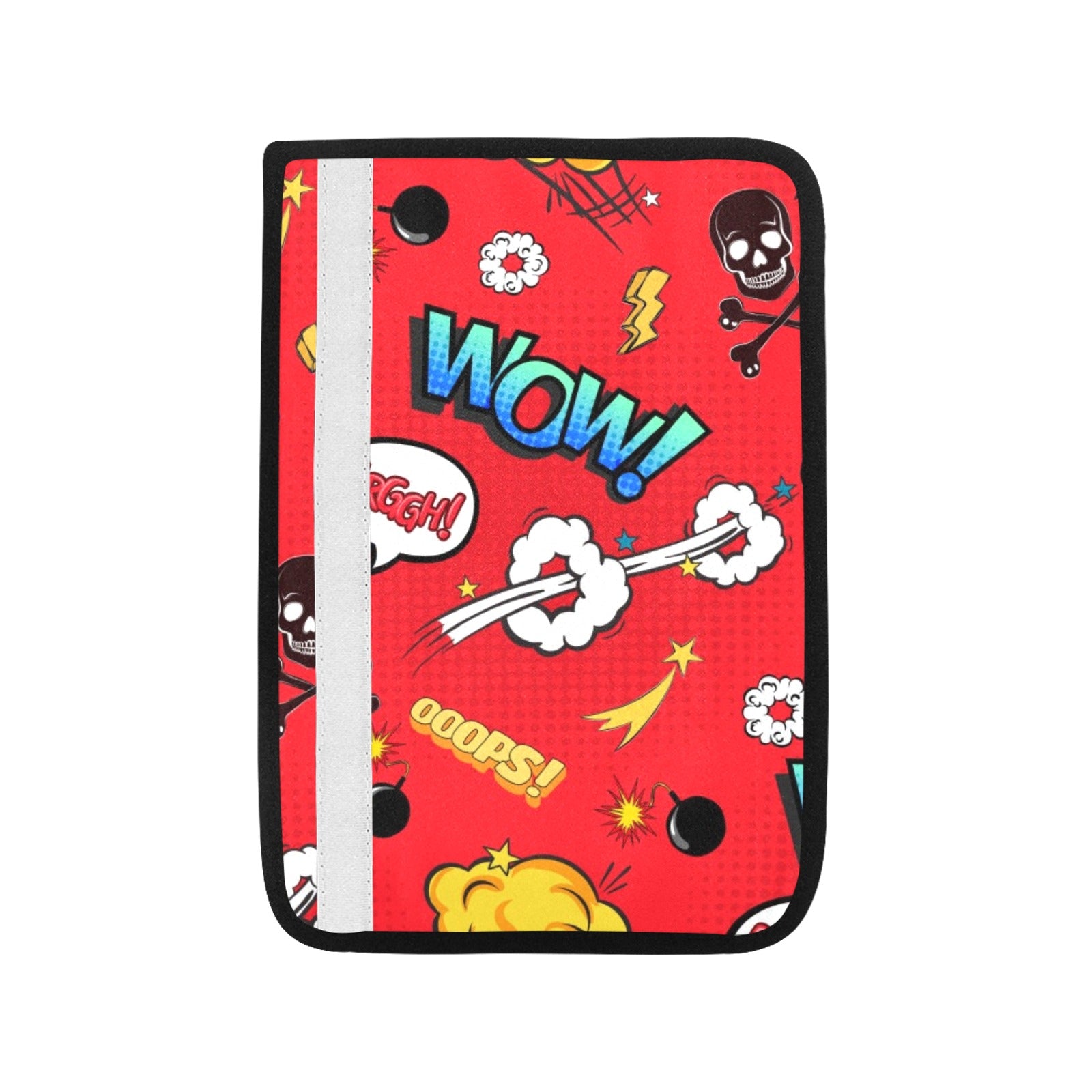Comic Book Red Car Seat Belt Cover 7''x10'' (Pack of 2) Car Seat Belt Cover 7x10 (Pack of 2) comic Printed Offshore