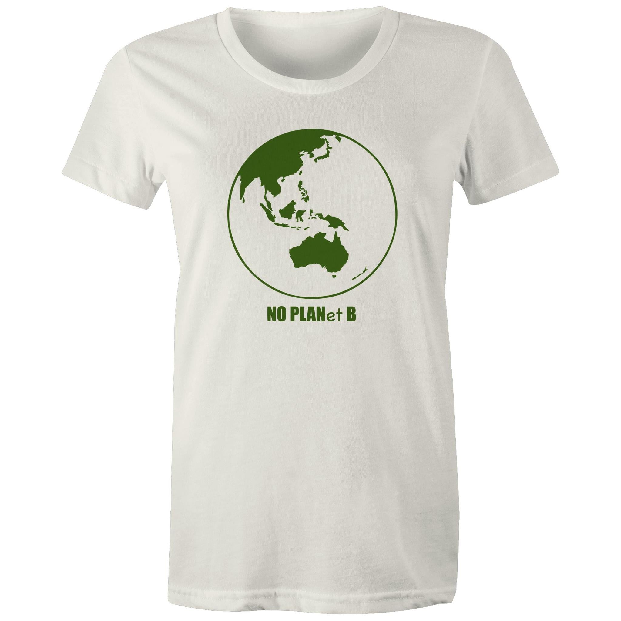 No Planet B, Earth - Womens T-shirt Natural Womens T-shirt Environment Printed In Australia