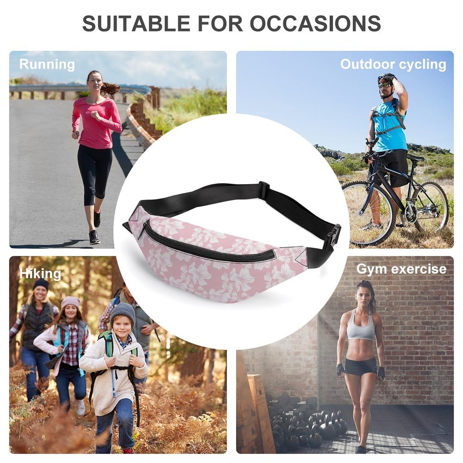 Pink Hawaiian Flower - Bum Bag / Fanny Pack