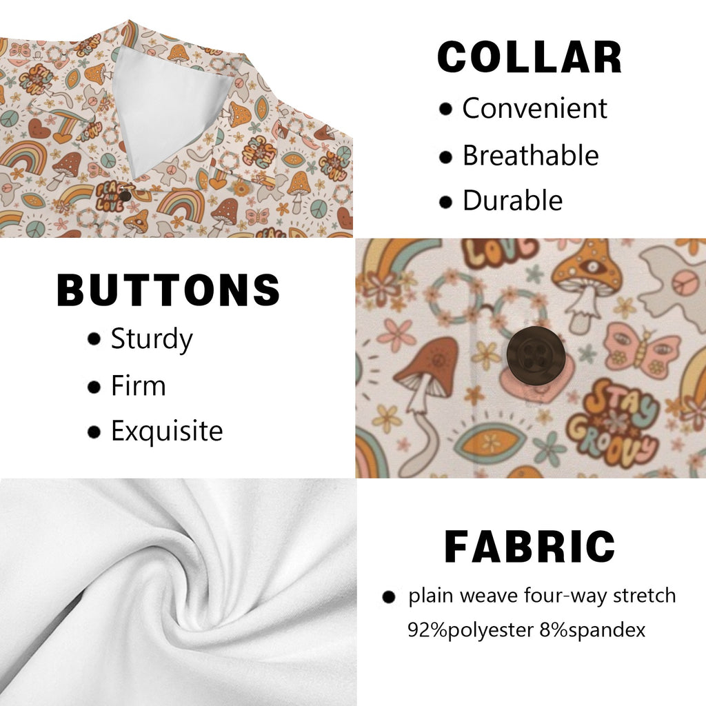 Peace And Love - Men's Short Sleeve Hawaiian Shirt