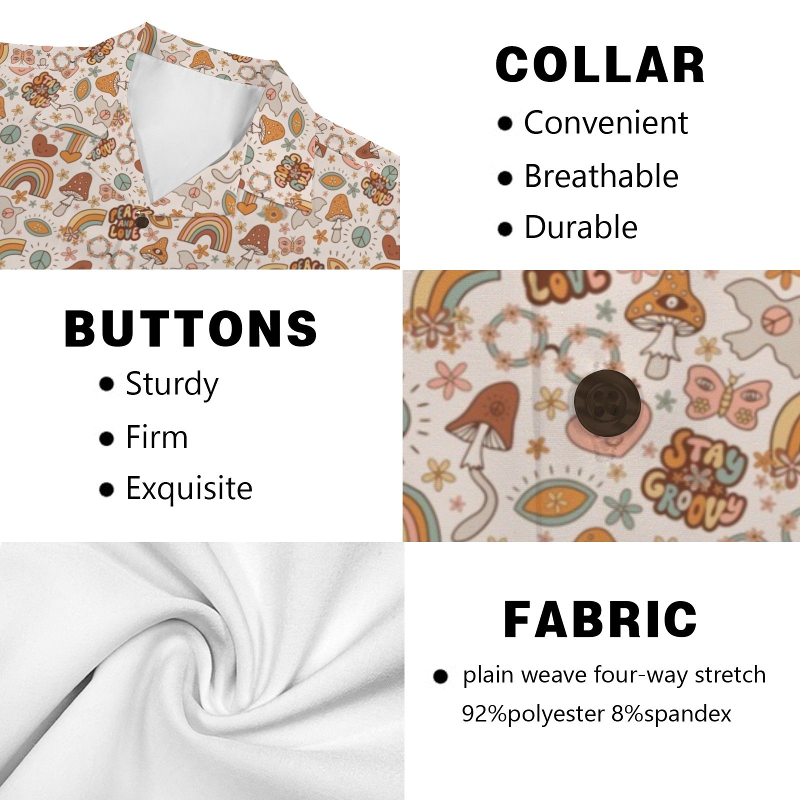 Peace And Love - Men's Short Sleeve Hawaiian Shirt