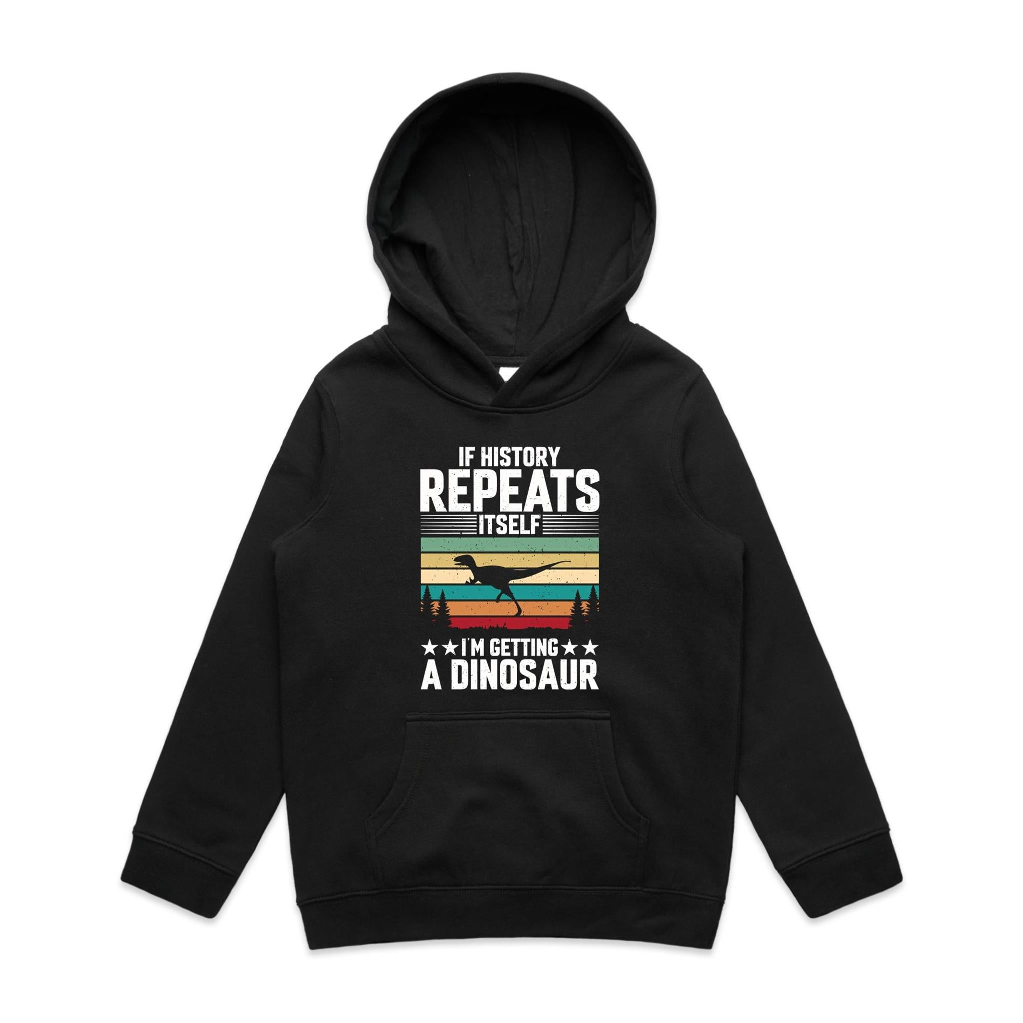 I'm Getting A Dinosaur Kids AS Colour Hoodie