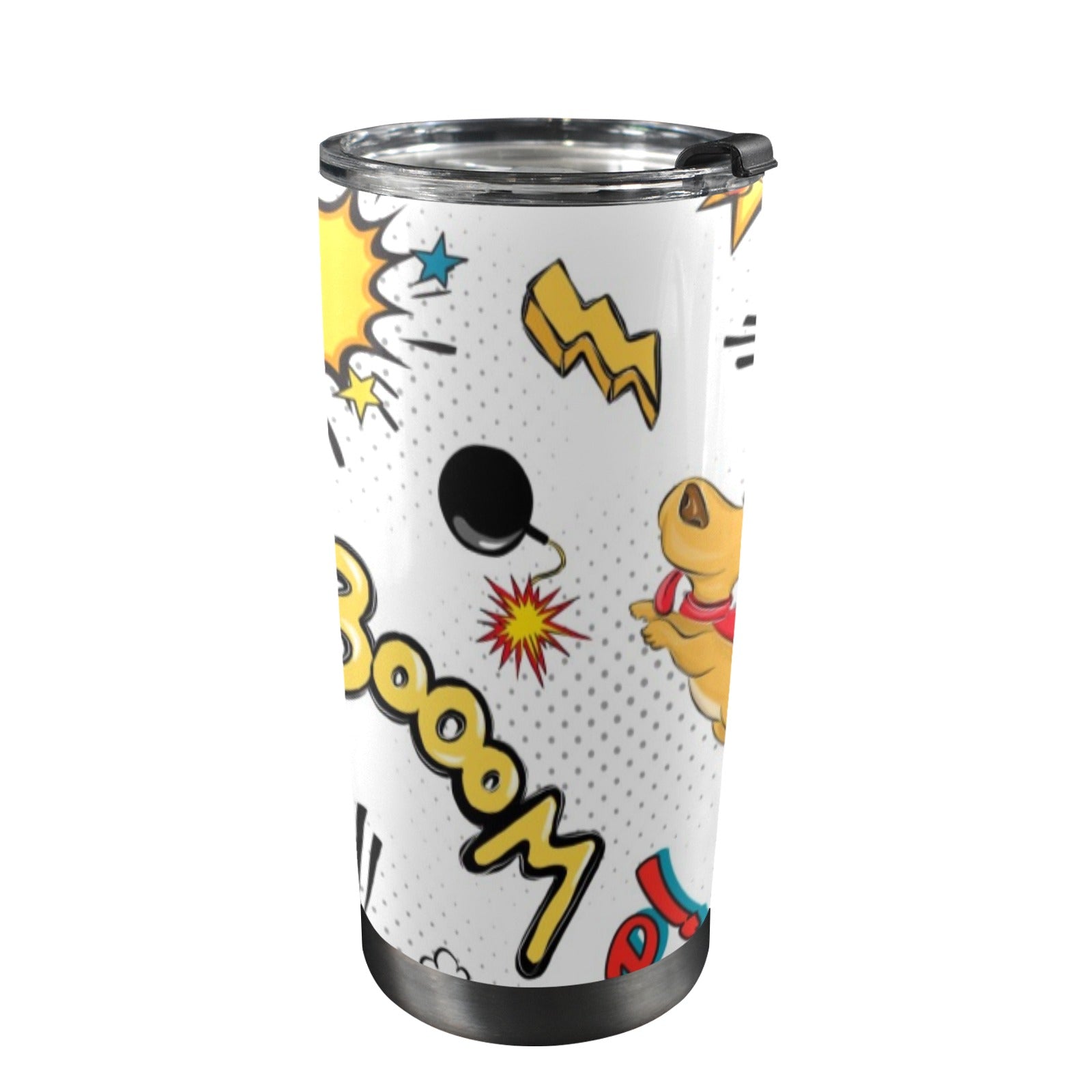 Superdog - 20oz Mobile Tumbler with Lid (Black Lock) One Size 20oz Travel Mug comic Printed Offshore