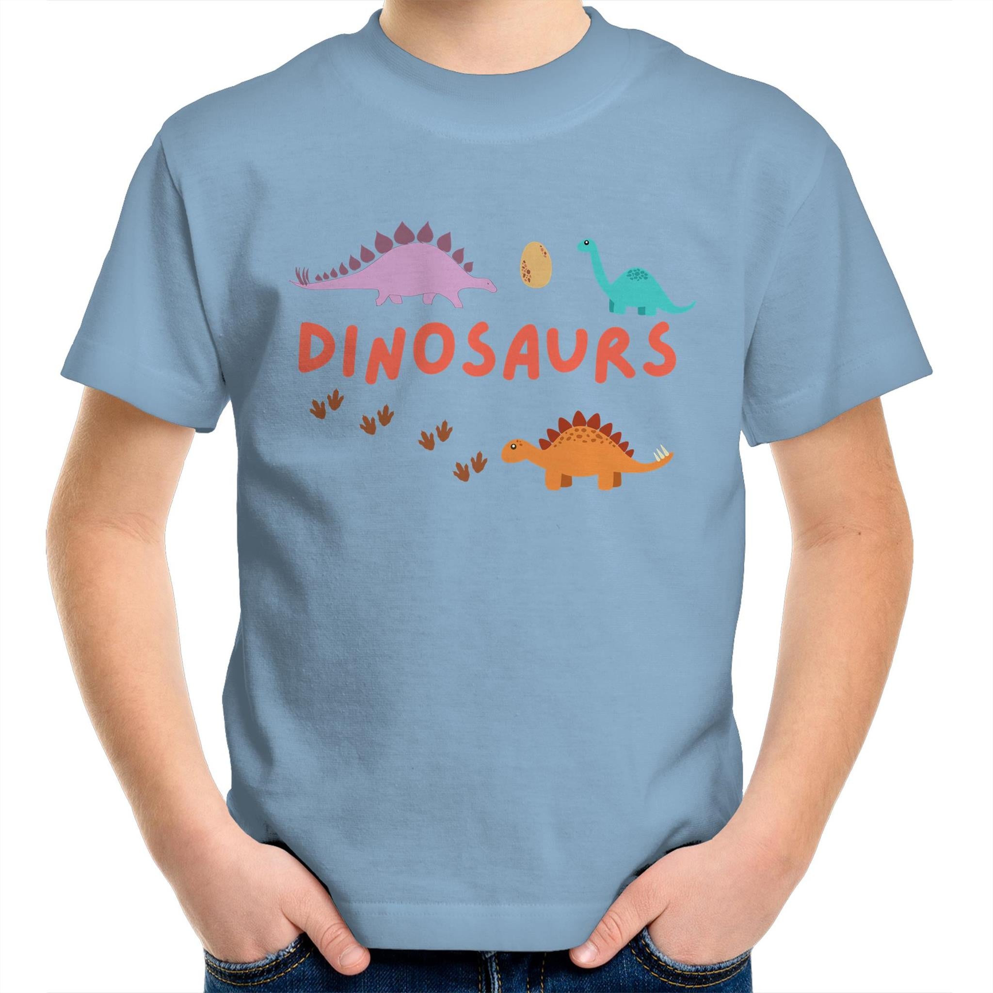 Dinosaurs - Kids Youth T-Shirt Carolina Blue Kids Youth T-shirt animal Printed In Australia