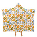 Boho Flowers Kids Hooded Blanket 100cm x 130cm white 40"×50" Kids Hooded Blanket Plants Printed Offshore