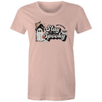 Stay Spooky, Halloween - Womens T-shirt Pale Pink Womens T-shirt Halloween Printed In Australia