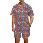 Comic Book Cells Men's Hawaiian Shirt & Shorts Set Men's Hawaiian Shirt & Shorts Set comic Printed Offshore