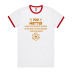 You Matter, Physics Pun - AS Colour Staple Ringer Tee White Red Ringer T-Shirt Printed In Australia Science