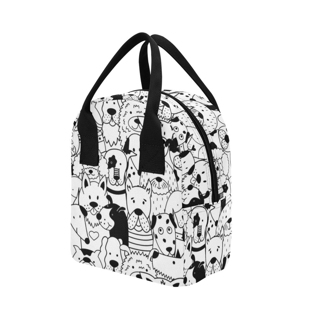 Black And White Dogs - Zipper Lunch Bag Zipper Lunch Bag Printed Offshore