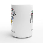 Personalise - Mother Heart Message - White 15oz Ceramic Mug Personalised 15oz Mug customise Globally Fulfilled Love Mum Name personalise