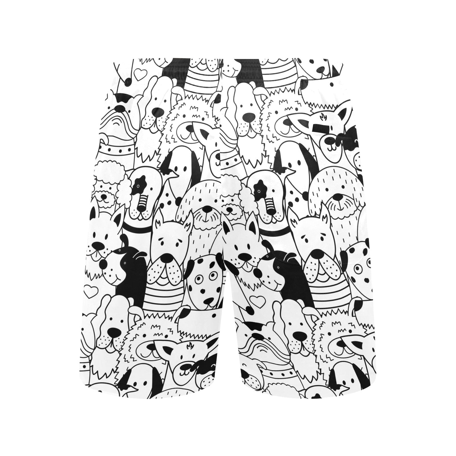 Black And White Dogs - Men's Mid-Length Beach Shorts Men's Mid-Length Beach Shorts animal Printed Offshore