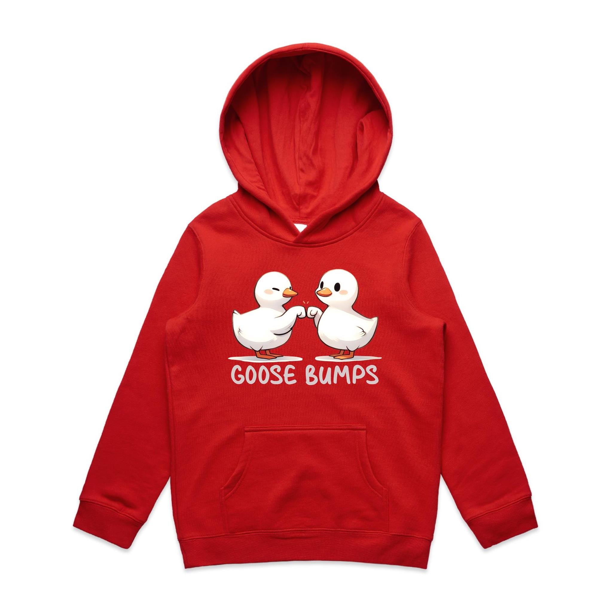 Goose Bumps - Kids Hoodie Red Kids Hoodie Printed In Australia