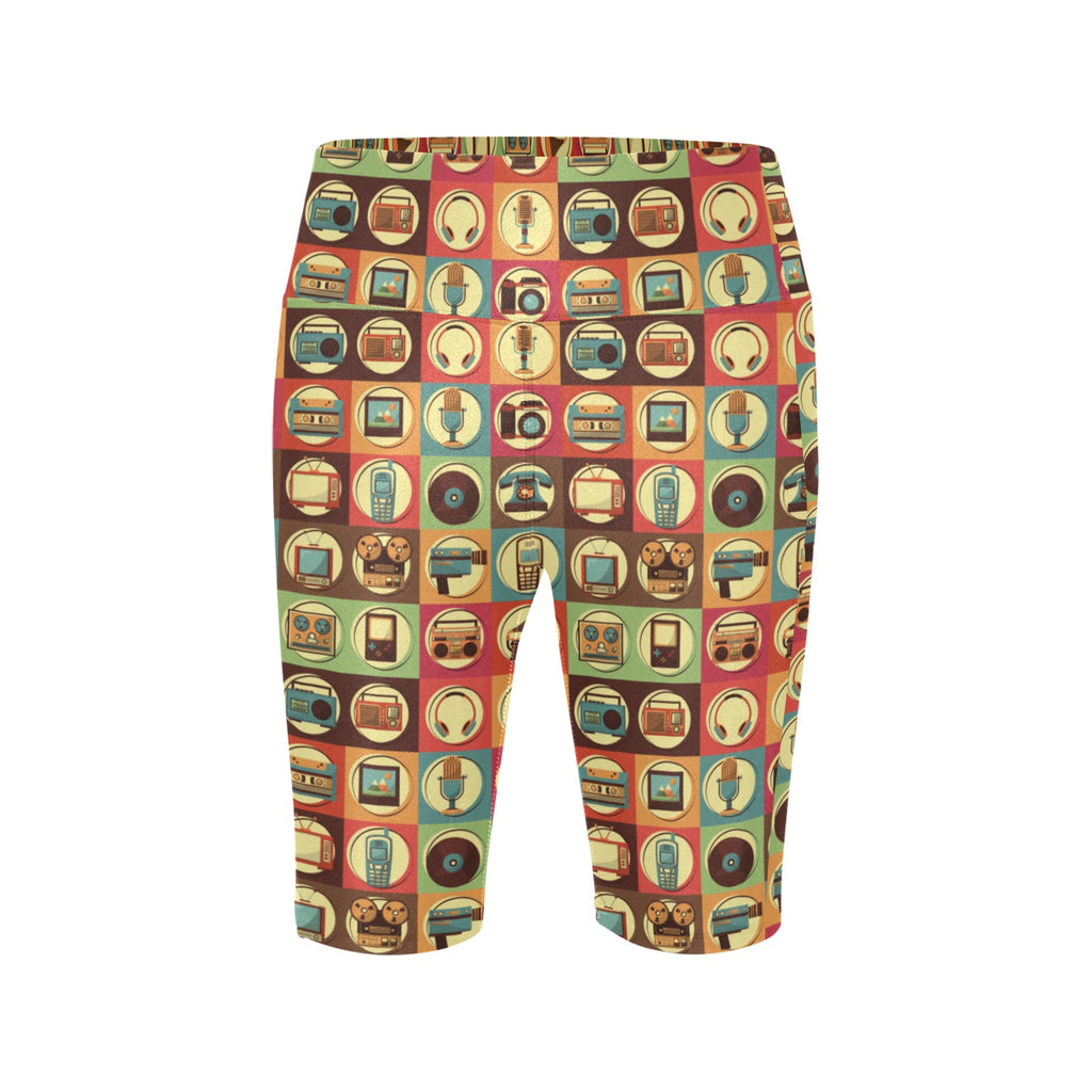 Retro Life Women's Bike Shorts With Side Pockets Women's Bike Shorts Printed Offshore Retro