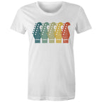 Guitar Headstocks - Womens T-shirt White Womens T-shirt Music Printed In Australia