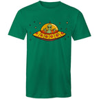 Alien Pizza - Mens T-Shirt Kelly Green Mens T-shirt Food Printed In Australia Sci Fi
