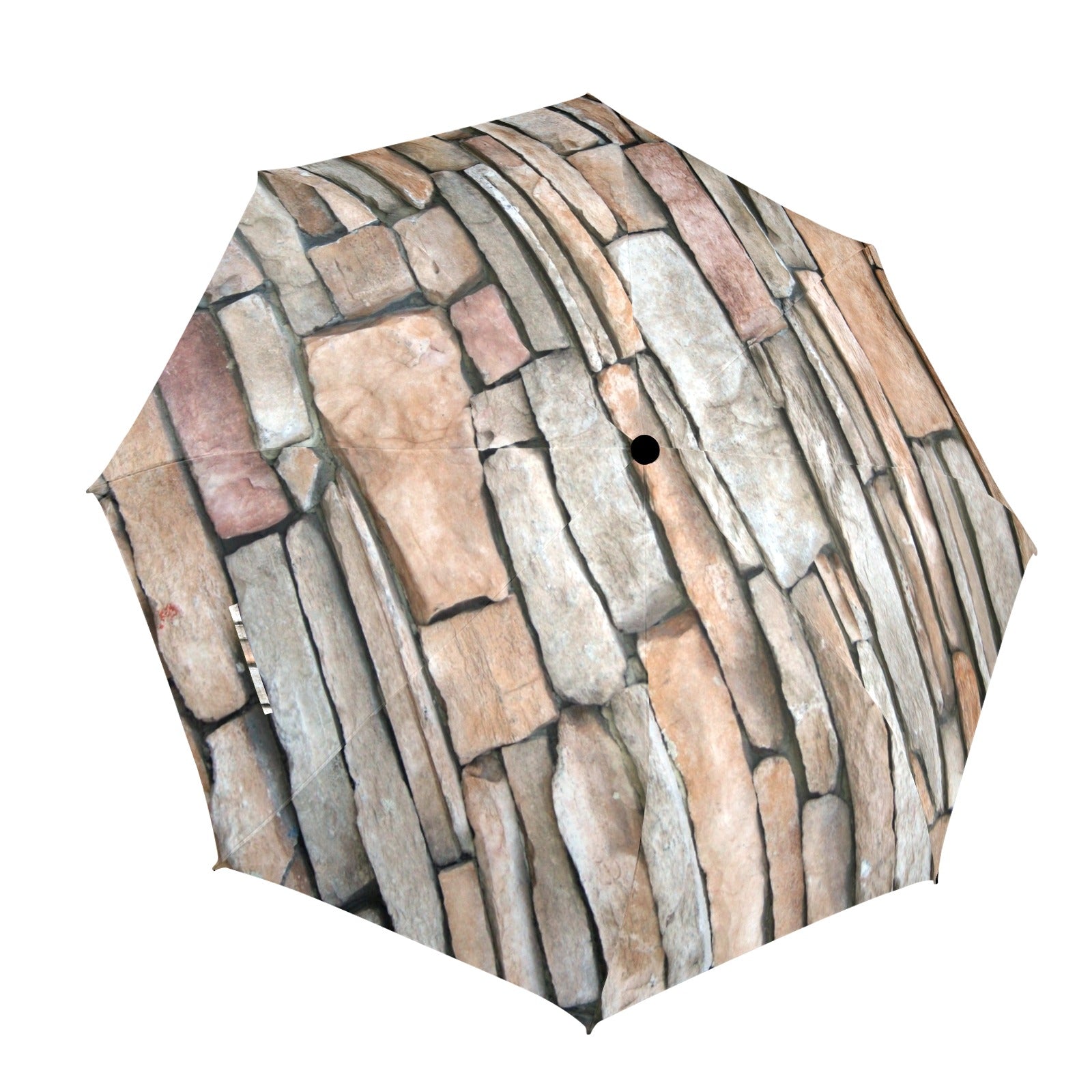 Stone Wall - Semi-Automatic Foldable Umbrella (Model U12) One Size Semi-Automatic Foldable Umbrella (U12)