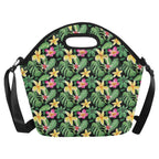 Frangipani Neoprene Lunch Bag/Large (Model 1669) Neoprene Lunch Bag Plants Printed Offshore