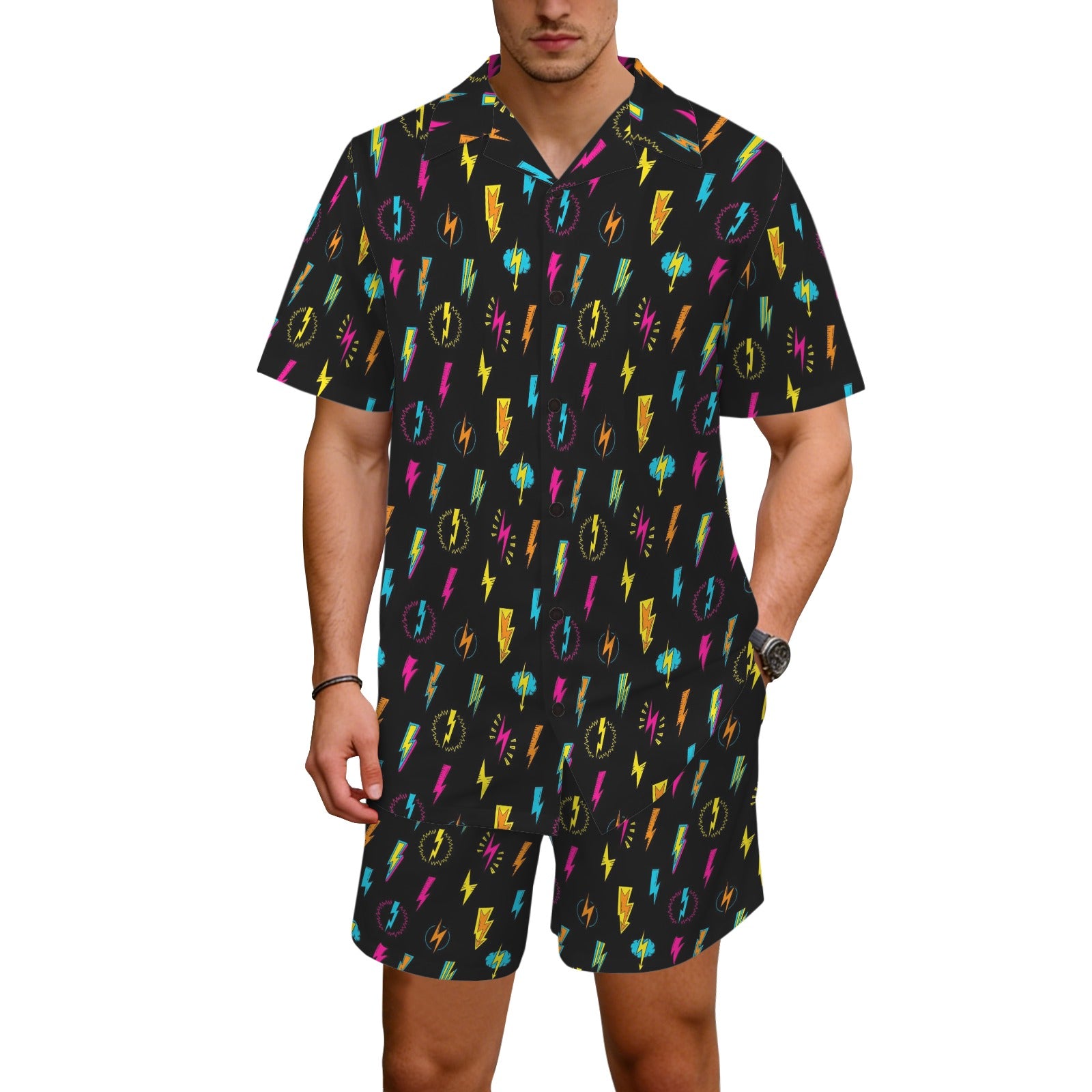 Fun Lightning - Men's Hawaiian Shirt & Shorts Set
