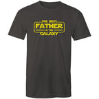 The Best Father In The Galaxy - Mens T-Shirt Charcoal Mens T-shirt Dad Printed In Australia