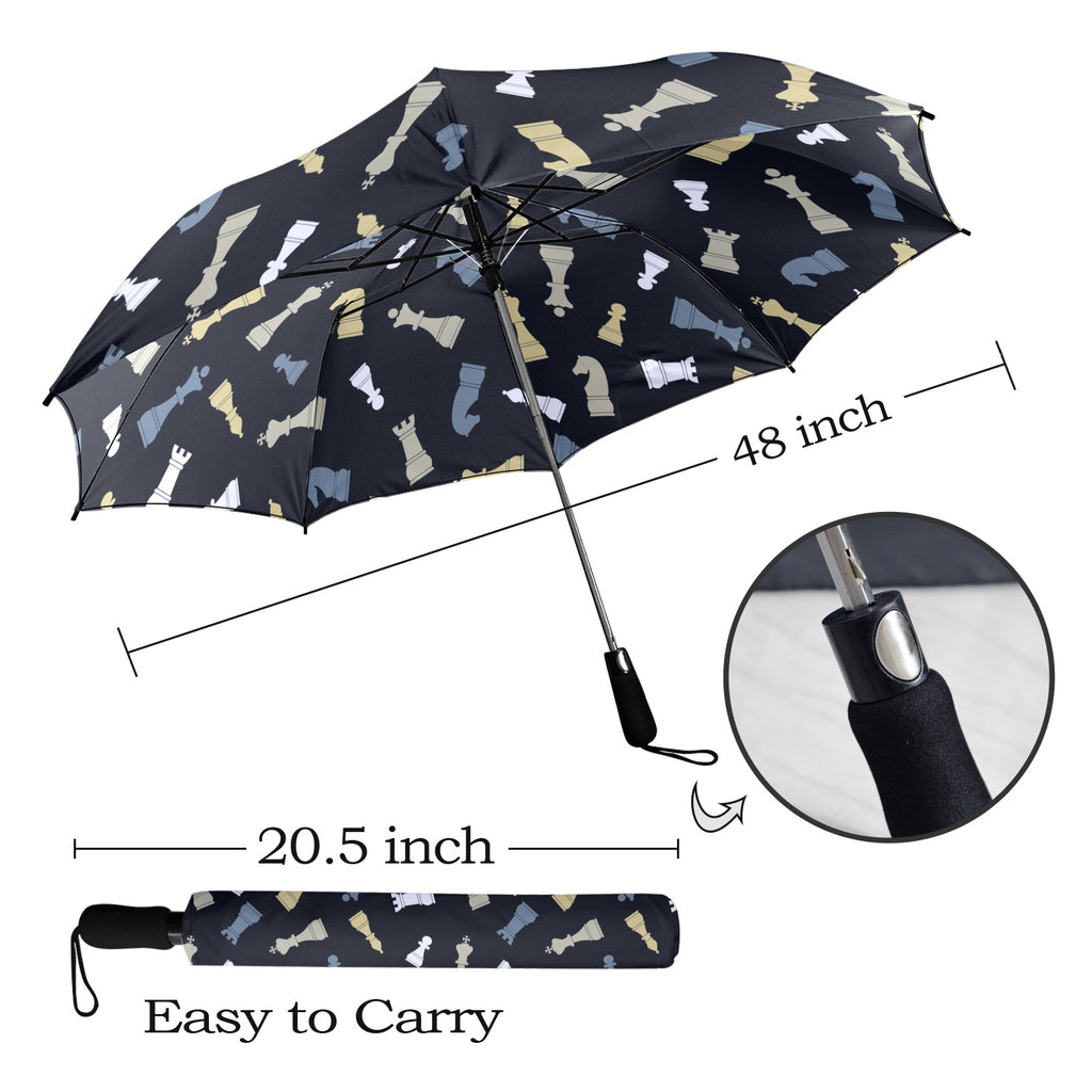 Chess Pattern - Semi-Automatic Foldable Umbrella (Model U12) Semi-Automatic Foldable Umbrella (U12)