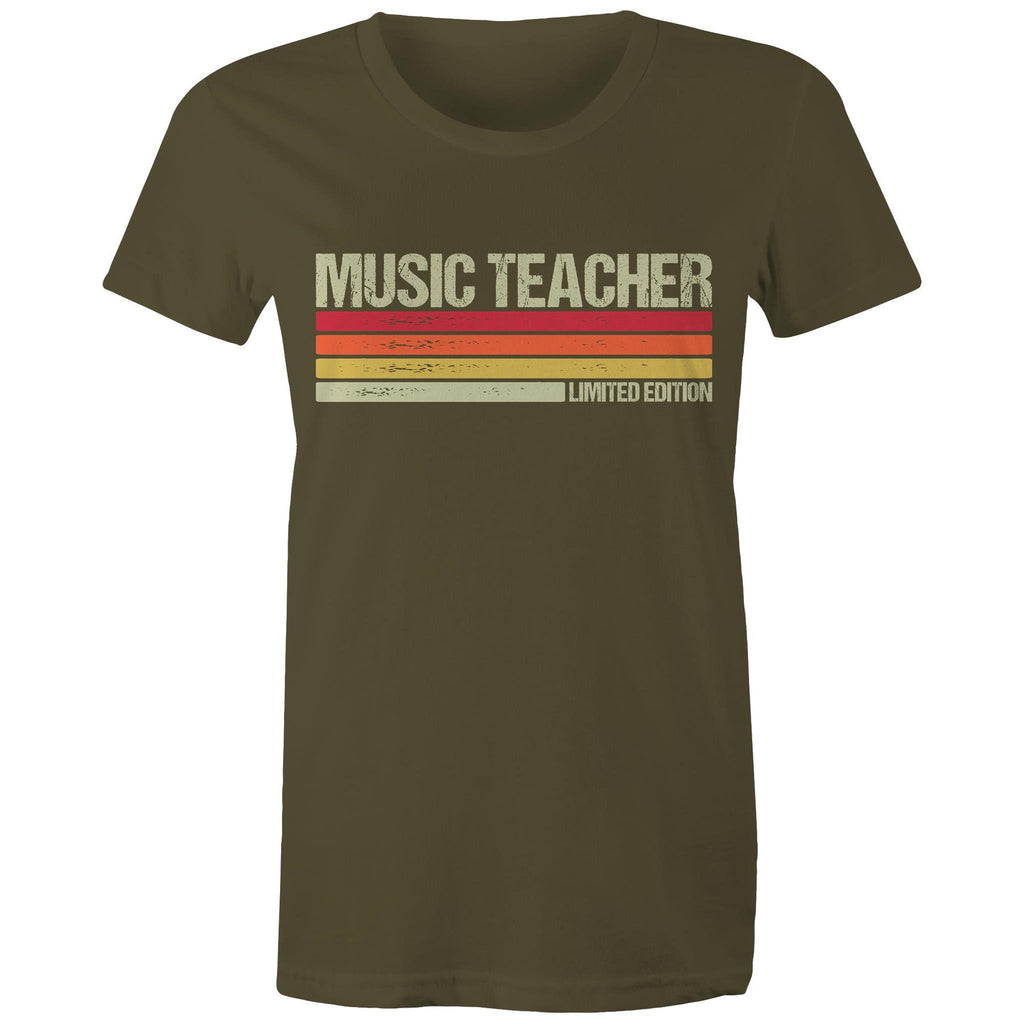 Music Teacher, Limited Edition - Womens T-shirt Army Womens T-shirt Music Printed In Australia Teacher