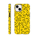 Yellow Black Graphic Squiggle - Apple iPhone Tough case iPhone 14 iPhone Tough Case Globally Fulfilled Retro