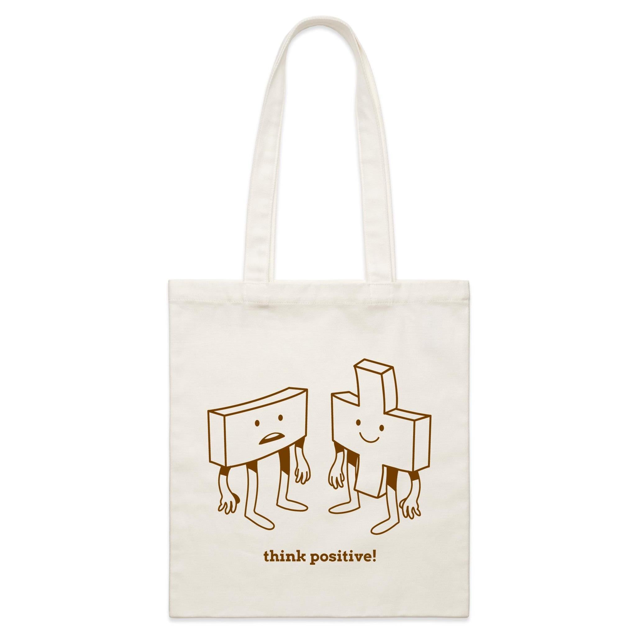 Think Positive, Maths - Parcel Canvas Tote Bag Default Title Small Tote Bag Maths Positivity Printed In Australia
