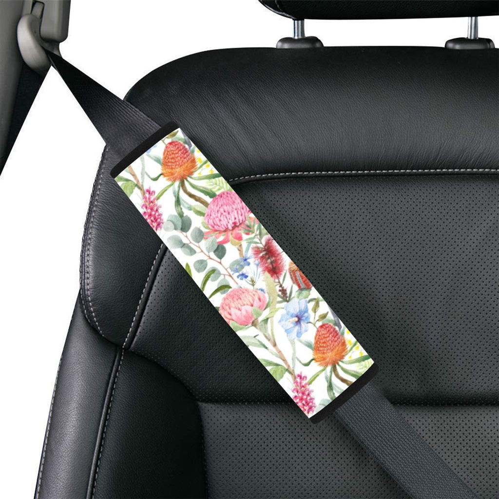 Australian Flowers Car Seat Belt Cover 7''x10'' (Pack of 2) Car Seat Belt Cover 7x10 (Pack of 2) Plants Printed Offshore
