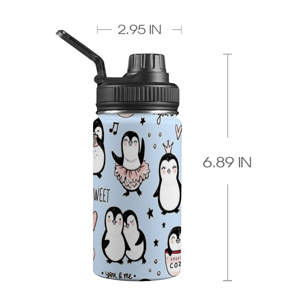Penguin Love - Kids Water Bottle with Chug Lid (12 oz) One Size Kids Water Bottle with Chug Lid animal Printed Offshore