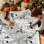 Cat Crowd Colour Your Own Blanket 100×150cm