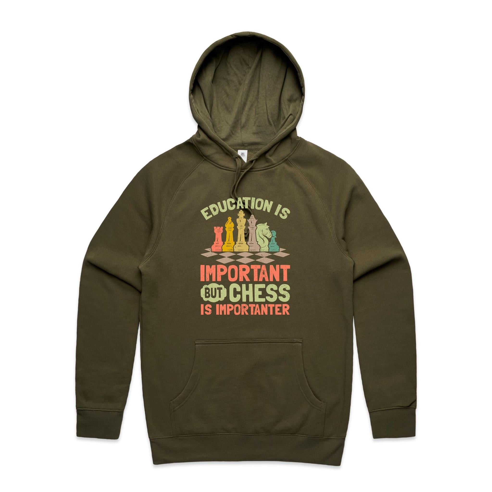 Chess And Education - Mens Hoodie Army Mens Hoodie Chess Games Printed In Australia