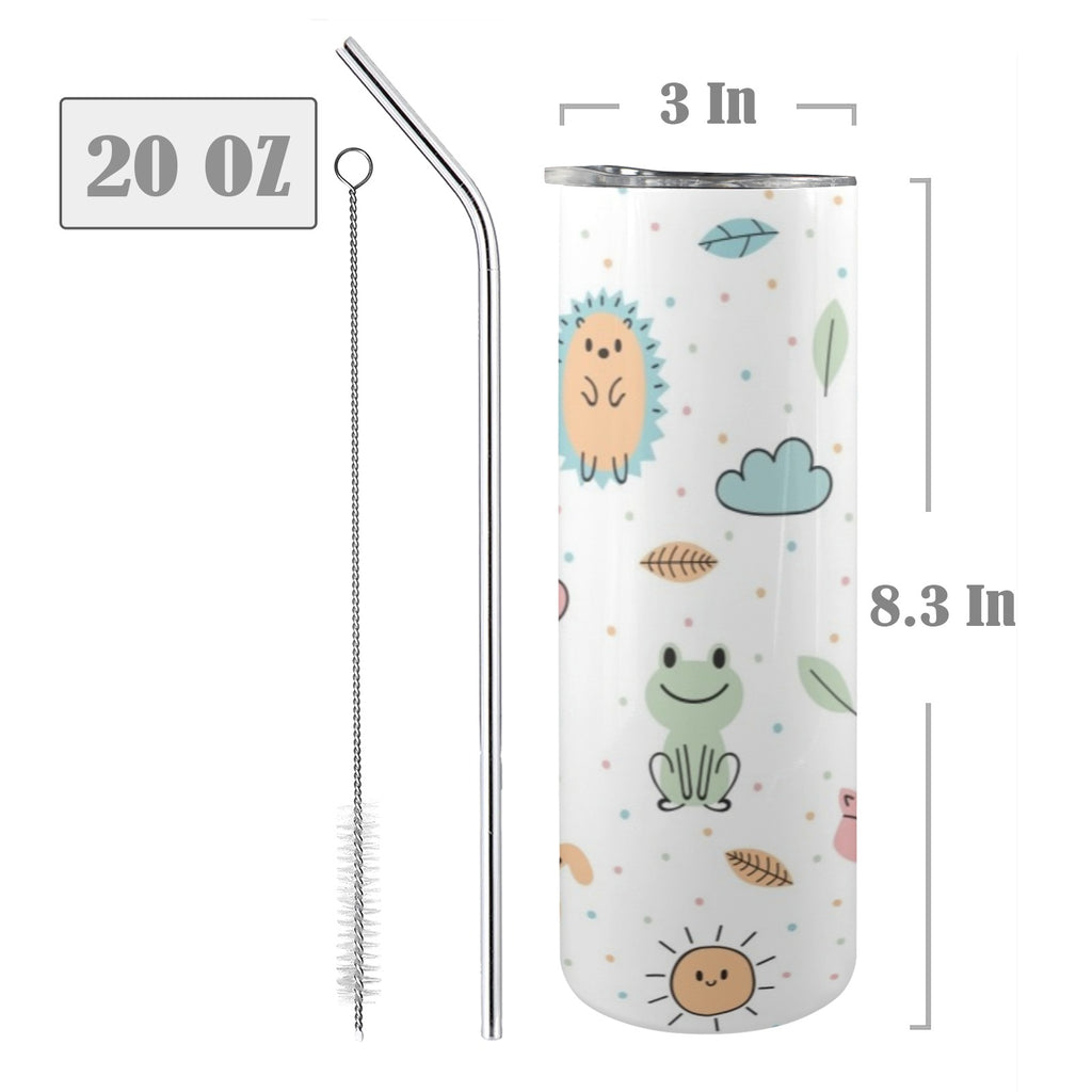 Cute Baby Animals - 20oz Tall Skinny Tumbler with Lid and Straw