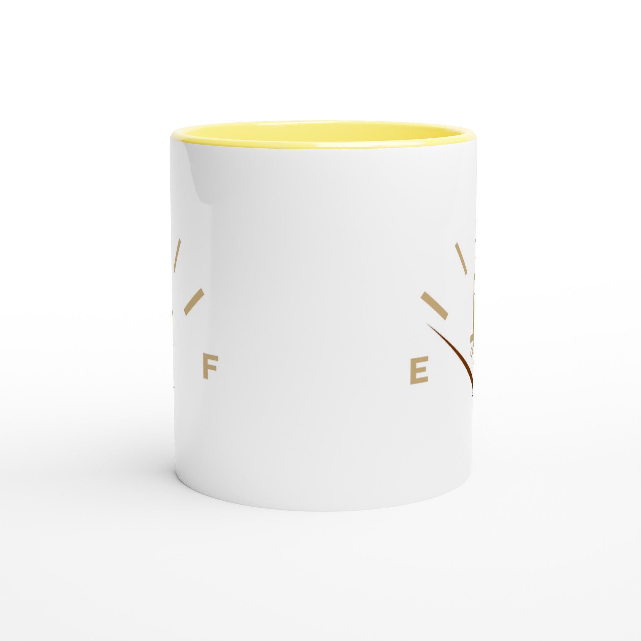 Coffee Fuel Gauge - White 11oz Ceramic Mug with Colour Inside Colour 11oz Mug Coffee Globally Fulfilled