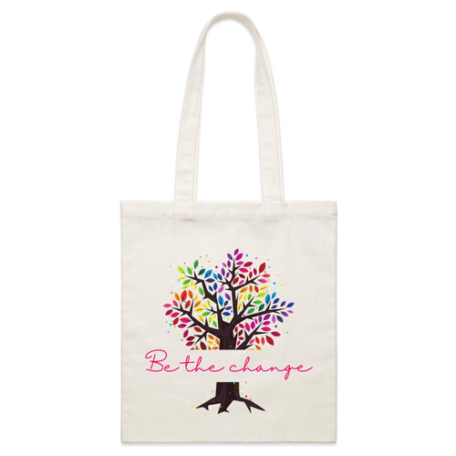 Be The Change Tree - Parcel Canvas Tote Bag Default Title Small Tote Bag Printed In Australia