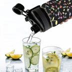 Quavers, Music Notes - Insulated Water Bottle with Dual-Use Lid (18oz) Insulated Water Bottle with Dual-Use Lid (18oz) Music Printed Offshore