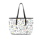 Music Time - Leather Tote Bag-Large