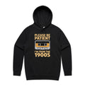 Please Be Patient, I'm From The 1900's Men's AS Colour Hoodie Black Mens Hoodie Music Printed In Australia Retro