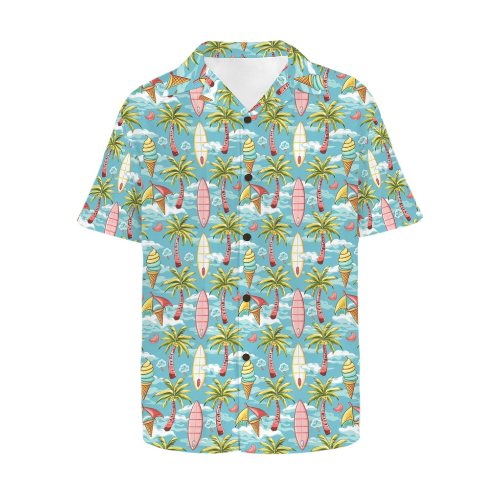 Summer Surf Men's Short Sleeve Hawaiian Shirt Men's Hawaiian Shirt (New) Printed Offshore Surf