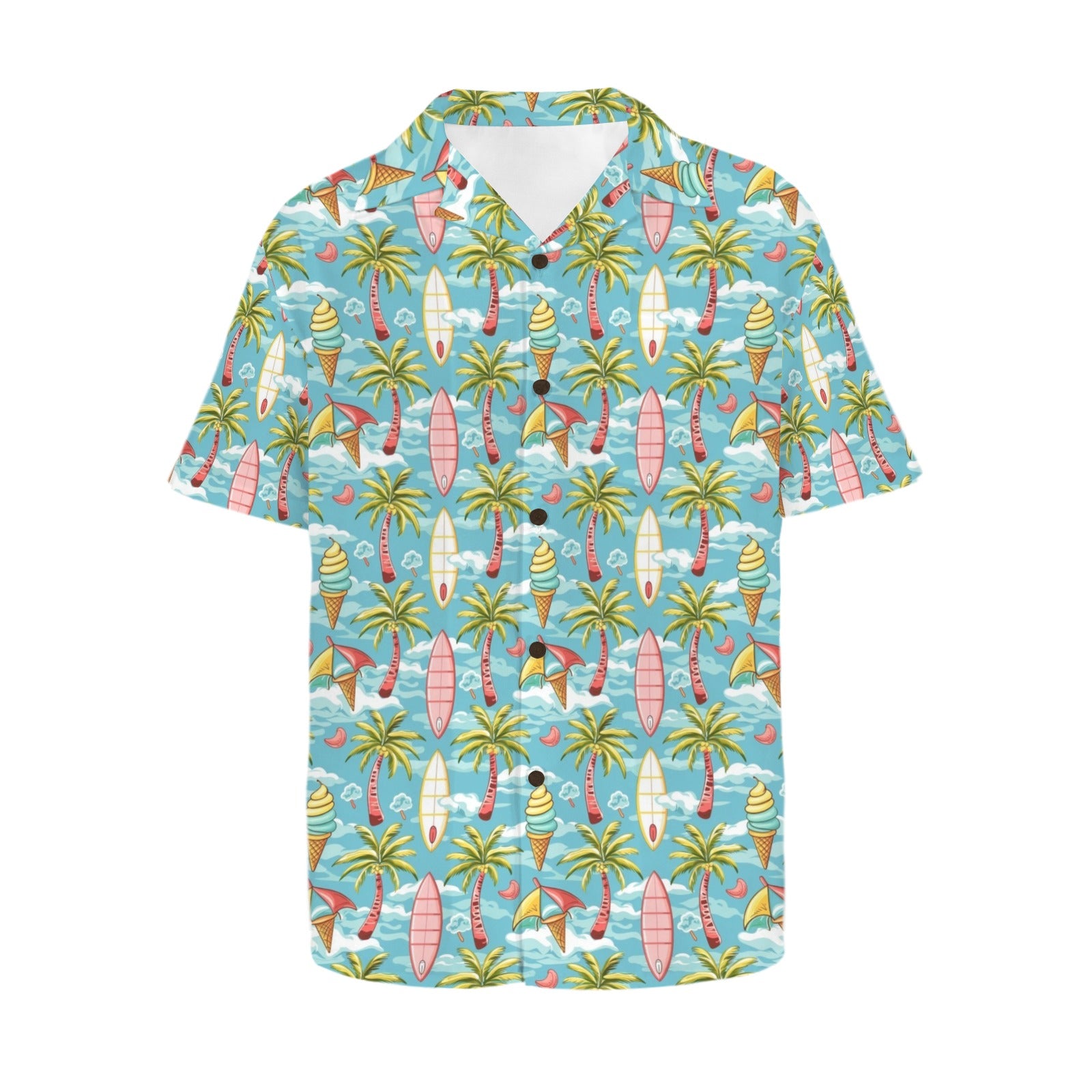 Summer Surf - Men's Short Sleeve Hawaiian Shirt Men's Hawaiian Shirt (New) Printed Offshore Surf