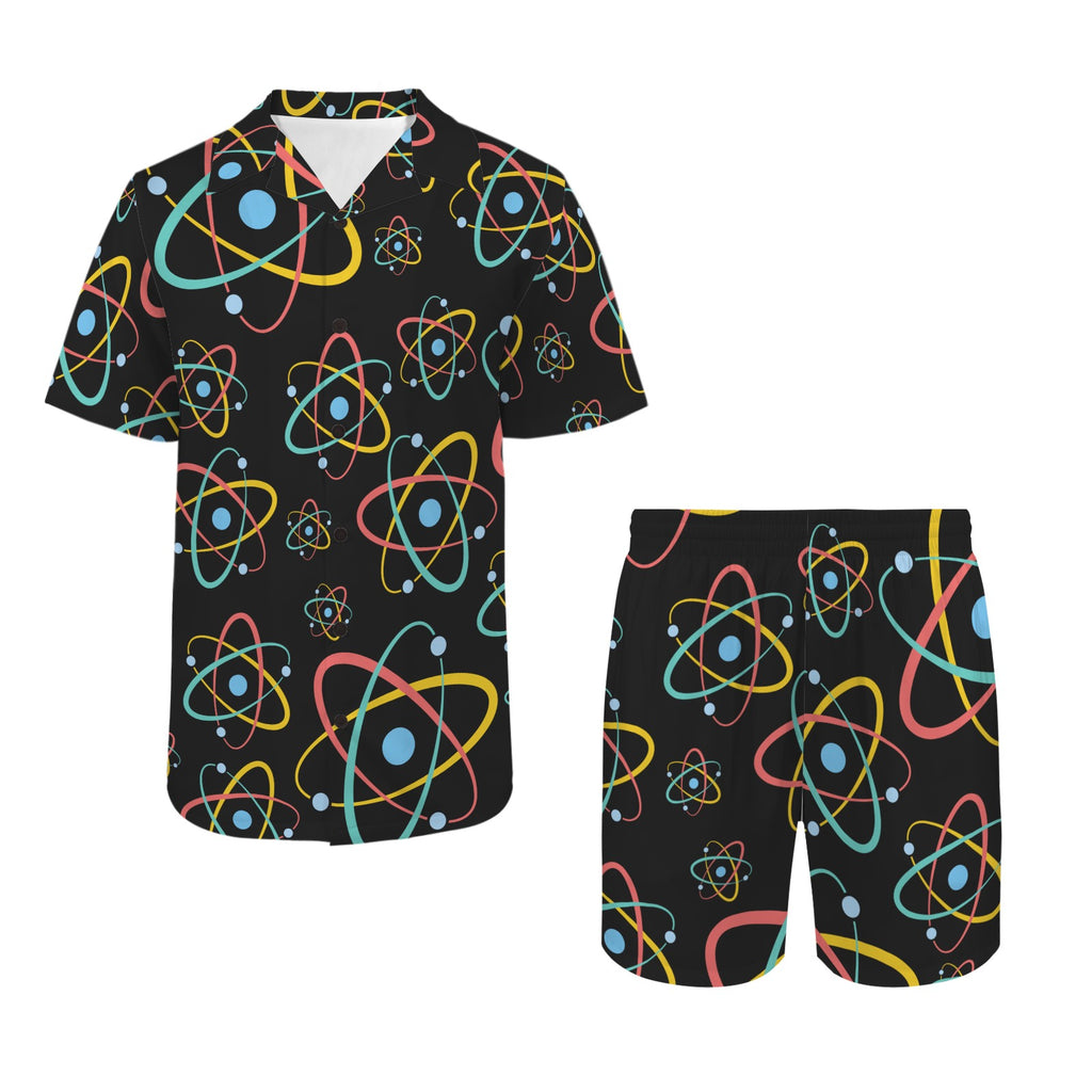 Atoms Men's Hawaiian Shirt & Shorts Set Men's Hawaiian Shirt & Shorts Set Printed Offshore Science