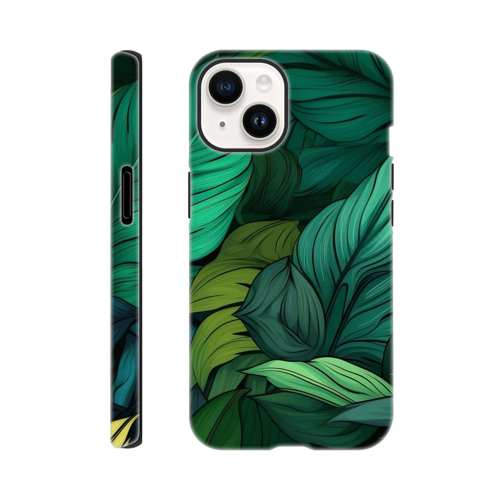 Tropical Leaves - Apple iPhone Tough case iPhone 14 iPhone Tough Case Globally Fulfilled Plants